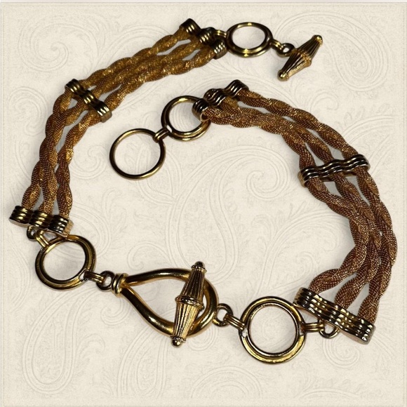 Gold rope twisted toggle belt size 32 inches adjustable - Picture 1 of 4